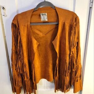Vocal Women's Faux Suede Western Fringe Jacket